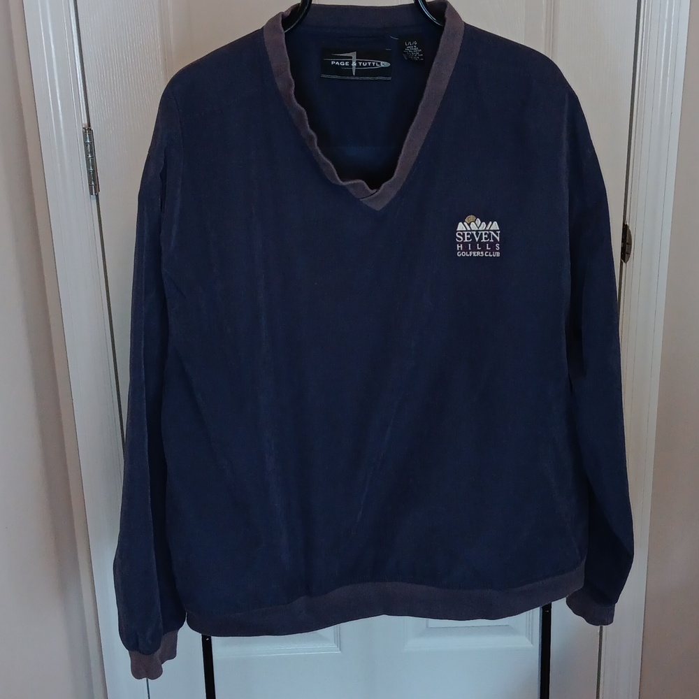 Page & Tuttle Men's Large Pullover Golf Windbreaker Gray Vintage